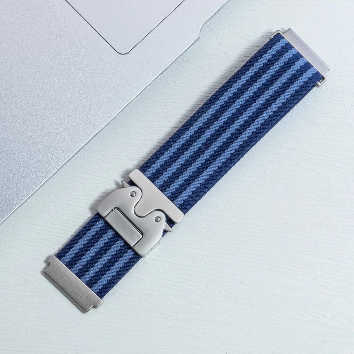 

22mm Nylon Braided Elastic Band for Huawei Watch GT4 5 Pro 46mm Sport Strap for HUAWEI GT5 Amazfit Balance GTR 4/3 47mm Bracelet For Amazfit Balance синій
