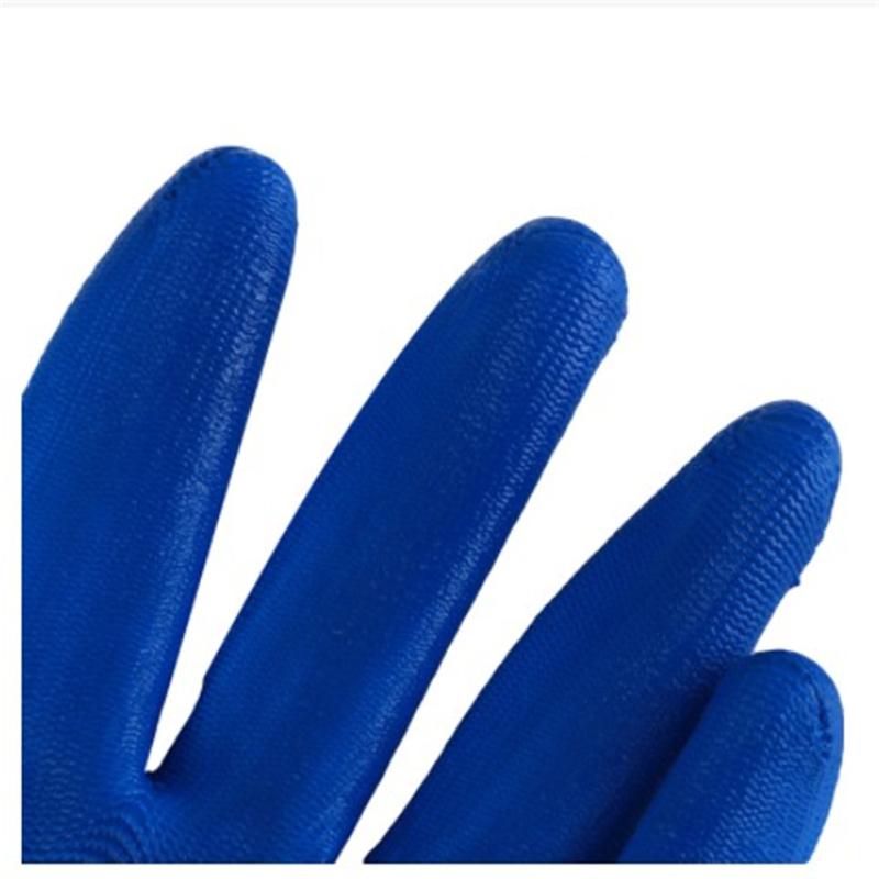 1 Pair Nylon Gardening  Gloves Waterproof Stab-resistant Safety Double-layer Latex Coated Non-slip