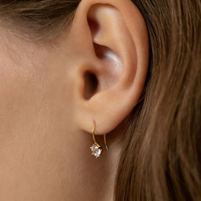 TATIANA (925 Silver) Round Cubic Hook Earrings EC3261