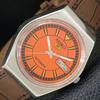 JAPAN 6309A VINTAGE SEIKO 5 AUTOMATIC MENS ORANGE COLOR DIAL WATCH A702736-1 R210-a702736