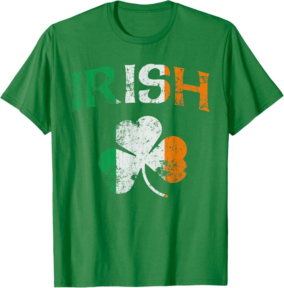 Irish Shamrock Ireland Flag St Patricks Day Vintage Unisex T-shirt XXXL