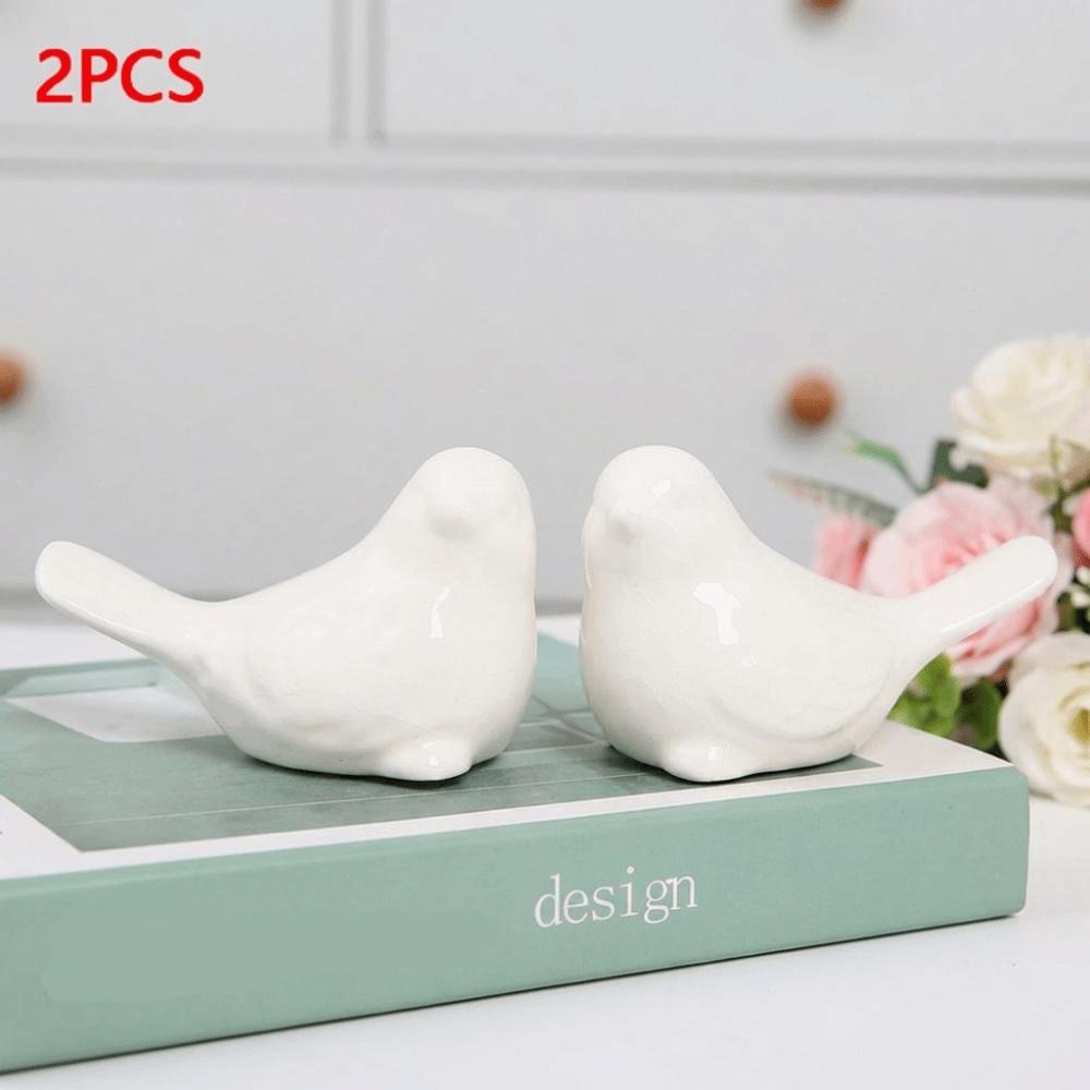 1/2PCS New Ceramic Bird Ornaments 6 Colors Decoration Crafts Simulated Bird Simulated Animals Home Decor