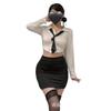 Large size erotic underwear sexy pure desire style secretary diagonally tied scarf uniform temptation hip skirt suit