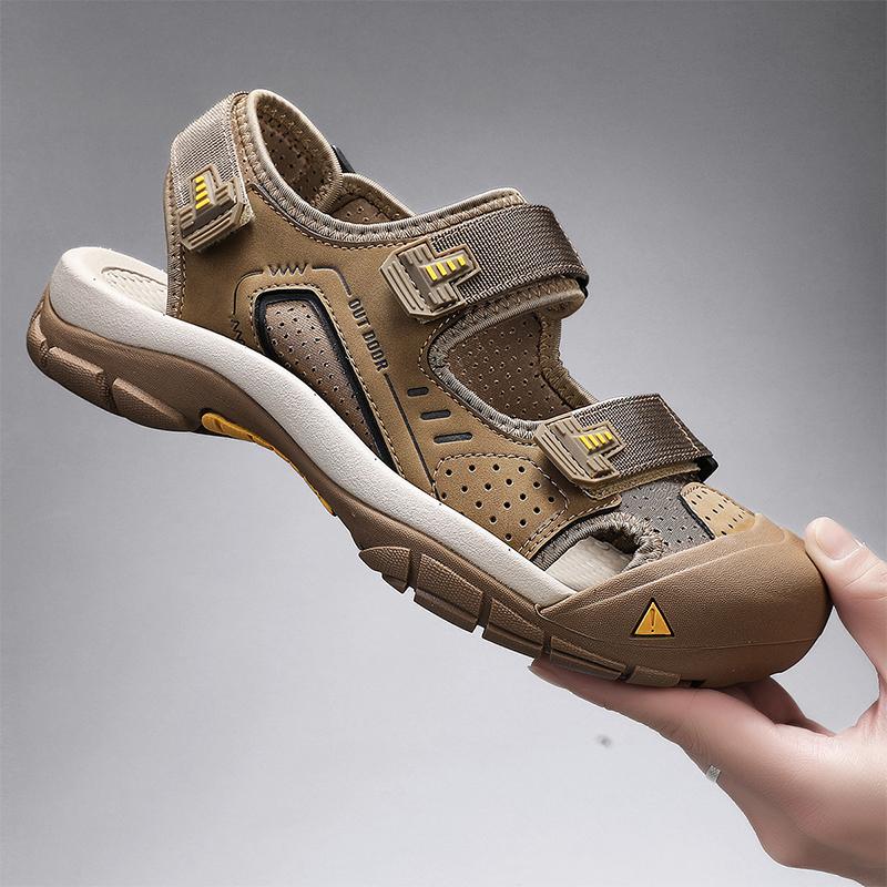 New Summer Sandals Men Non-Slip Mesh Sneakers Breathable Mens Casual Shoes Outdoor Wading Aqua Shoes Anti-Collision Toe Sandaly