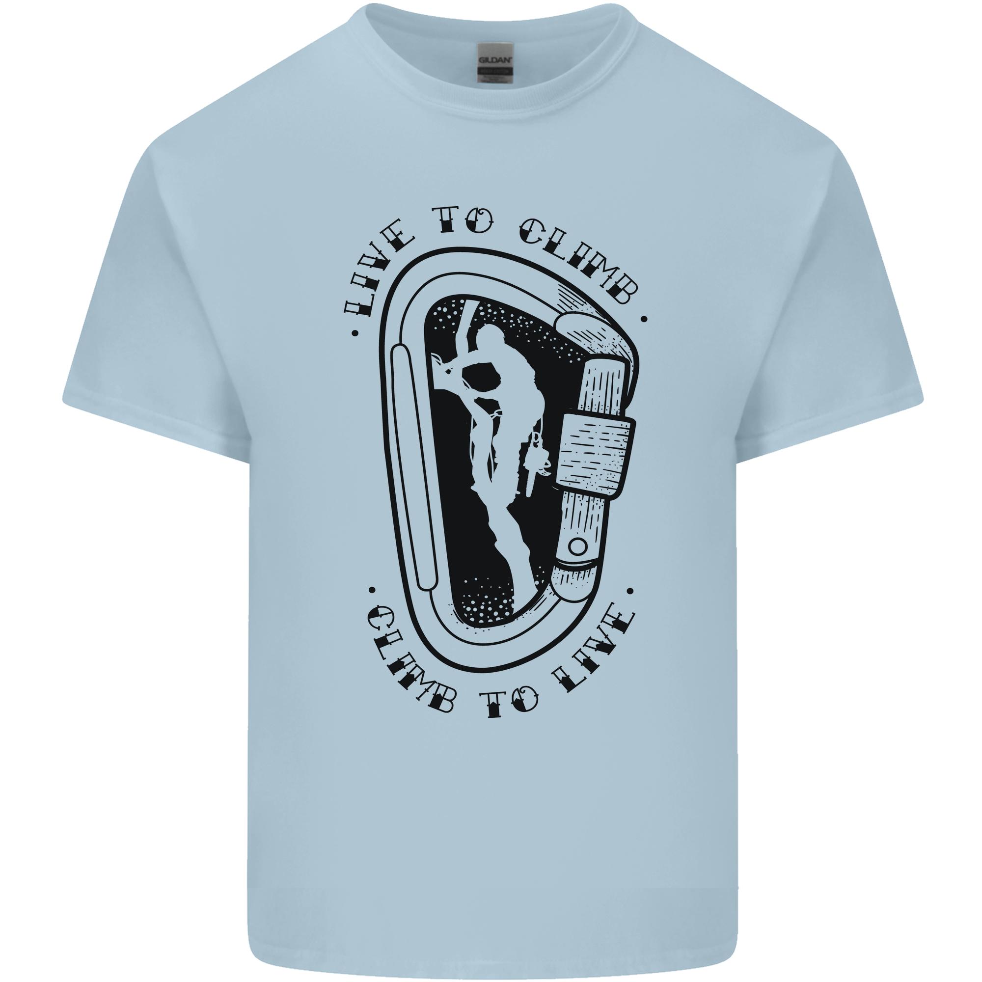 Rock Climbing Live to Climb Climber Unisexs Light Cotton TShirt S