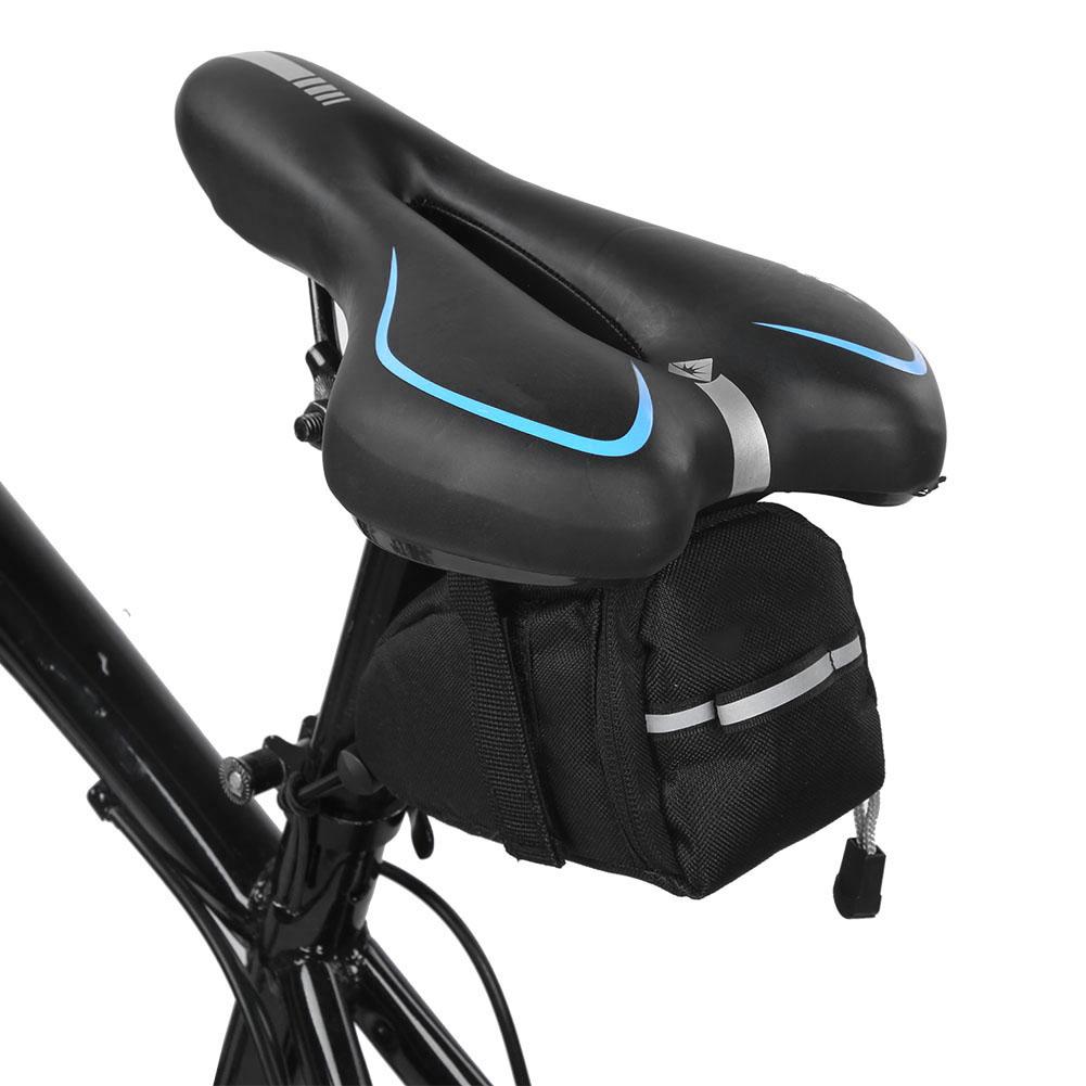 Black Bicycle Seat Rear Storage Pouch Cycling Road Mountain Bike Saddle Bag Accessory