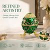 Zinc Alloy Material Egg Shaped Jewelry Box Inlaid Rhinestones Hinged Ring Holder  Gift Giving