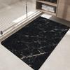 Luxury Watercolor Marble Bath Mat, Non-Slip Bathroom Rug, Gold Accent Floor Mat for Shower, Vanity  Entryway Decor
