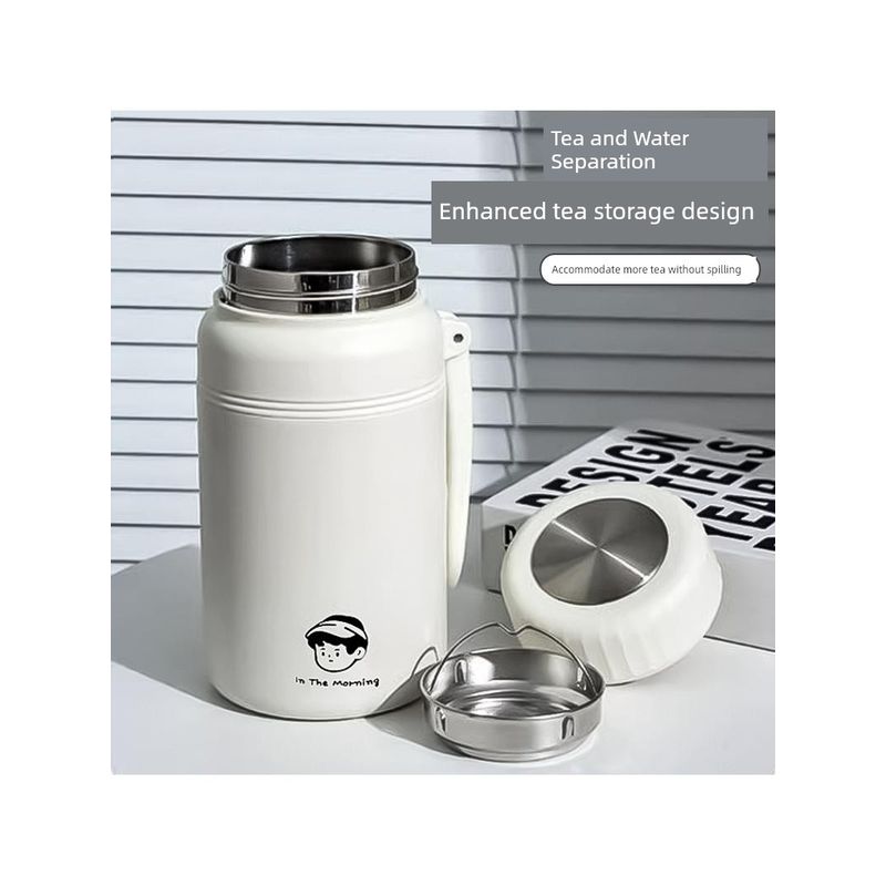 Stylish Couple's High-Appearance Water Bottle, 316 Stainless Steel Large-Capacity Thermos Cup, Simple Design with Carrying Strap, Portable Water Cup