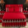Luxury Quilted Bed Skirt Soft Thicken Bedspread 1pc Lace Edge Not Including Pillowcase