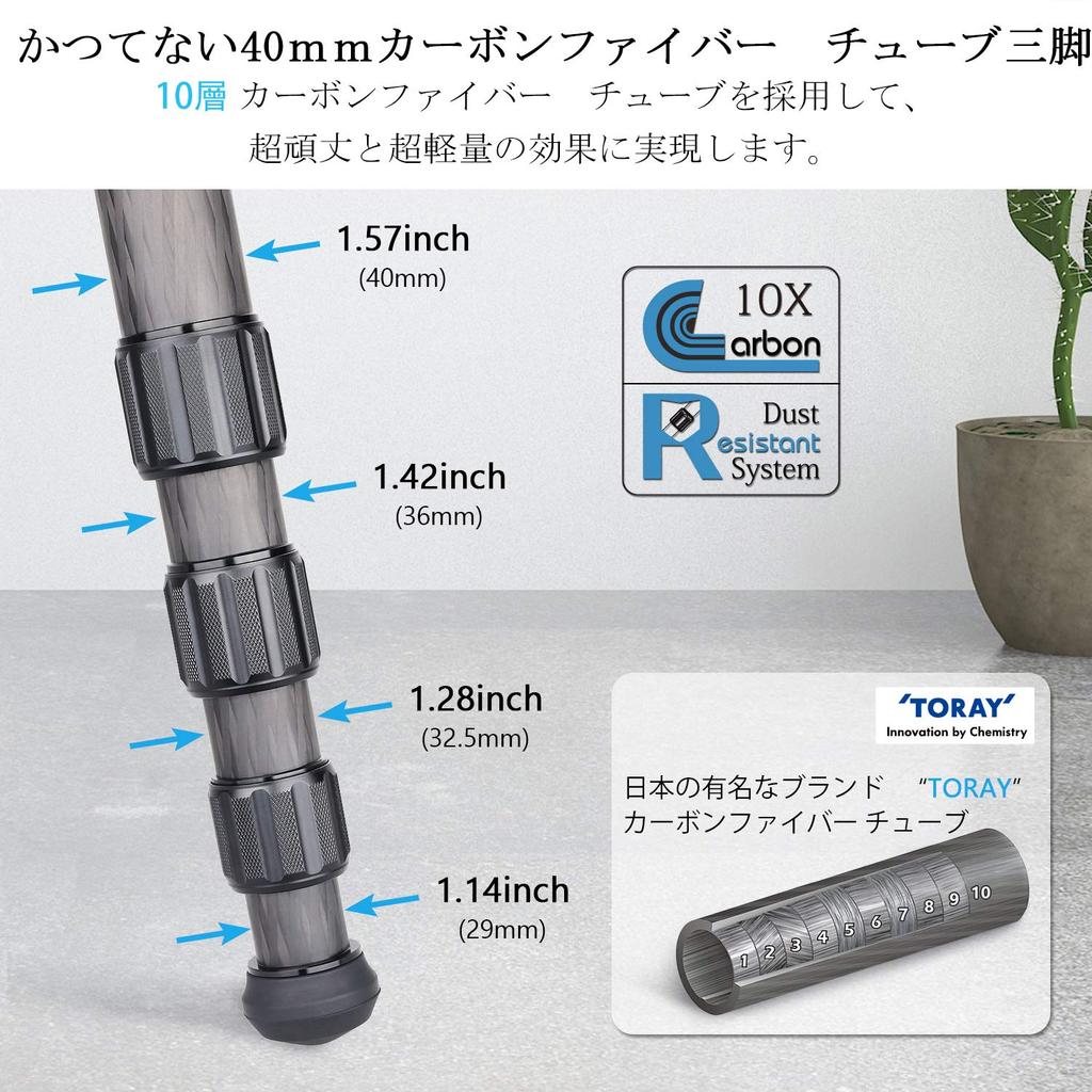 ARTCISE Large Carbon Fiber 40mm Pipe 4 Nut Bowl Lightweight and Carbon Fiber 40kg Weight Includes 75mm Bowl Leg Adjustable Height from 10cm To