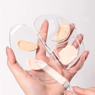 YOUSHA - Transparent Plastic Makeup Mixing Palette / Spatula / Set