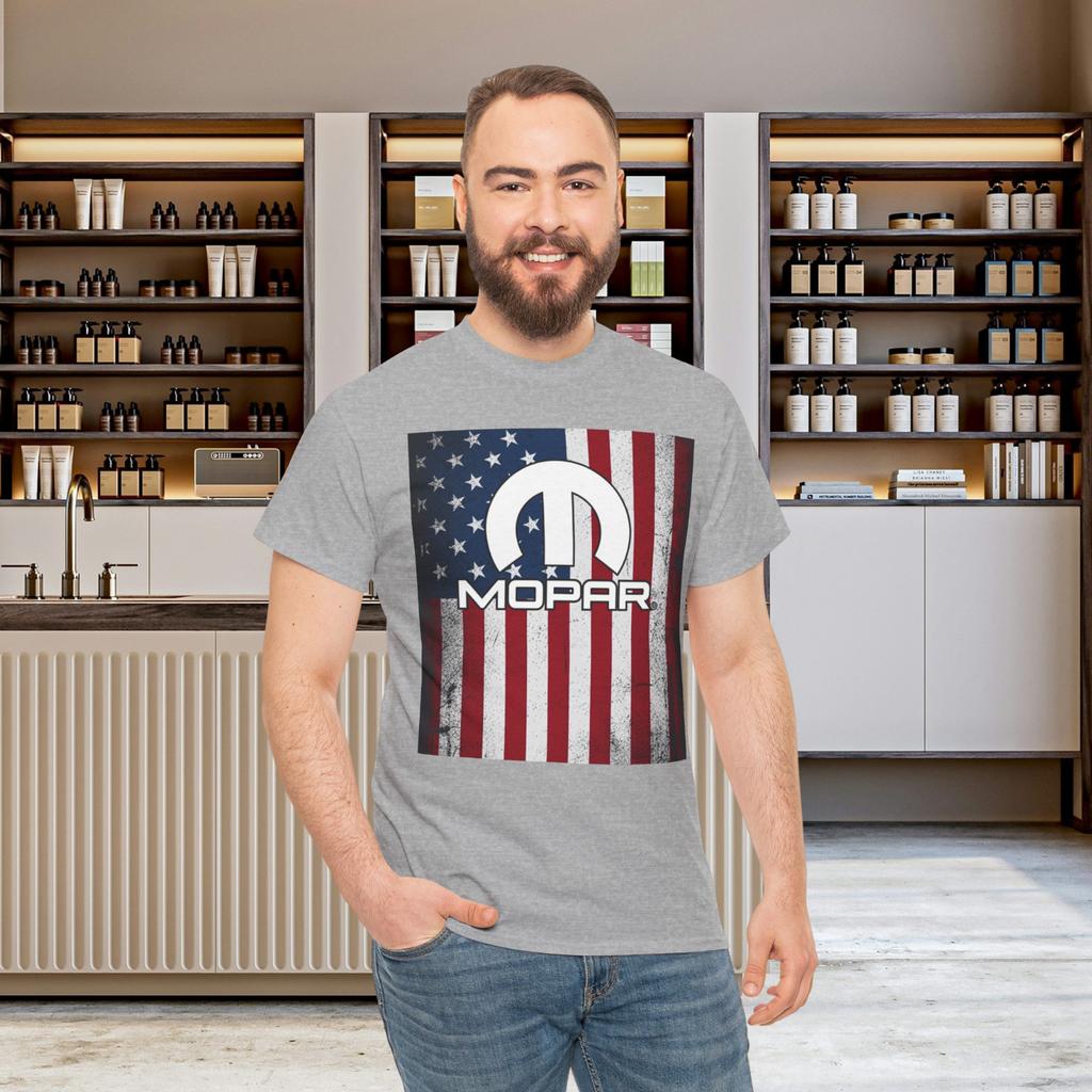 Mopar Patriotic Unisexs TShirt Usa Flag Muscle Car Graphic Tee