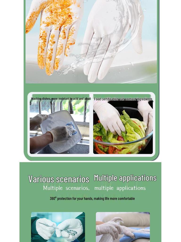 100-Piece Disposable Food-Grade Nitrile Gloves: Non-Slip Industrial Protection for Household Use