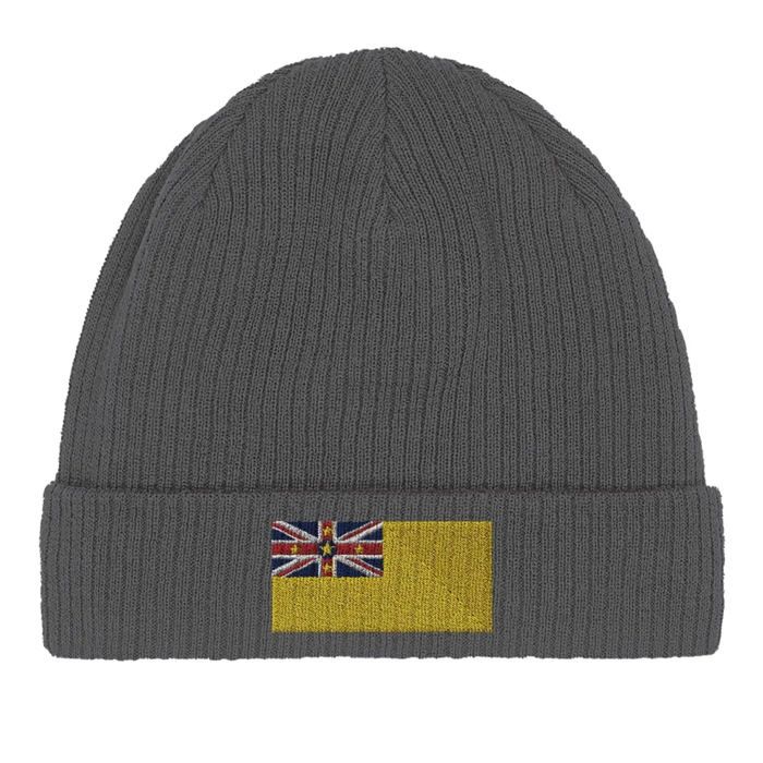 Bonnet Drapeau Niue En Gris