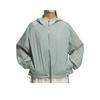 Modern Tech Woven Water-Resistant Hooded Solid Color Puff Sleeve Long Sleeve Jacket Women Jacket Silver-Green Metallic-Silver JZ1657