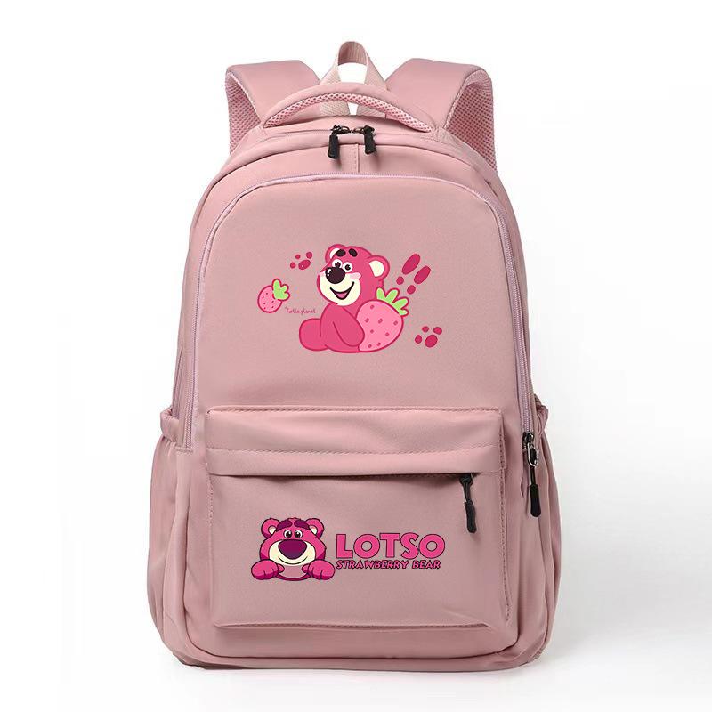 New LOSTO Strawberry Bear Printed Cartoon High-value Primary School Schoolbag Ultra-light Decompression Large Capacity