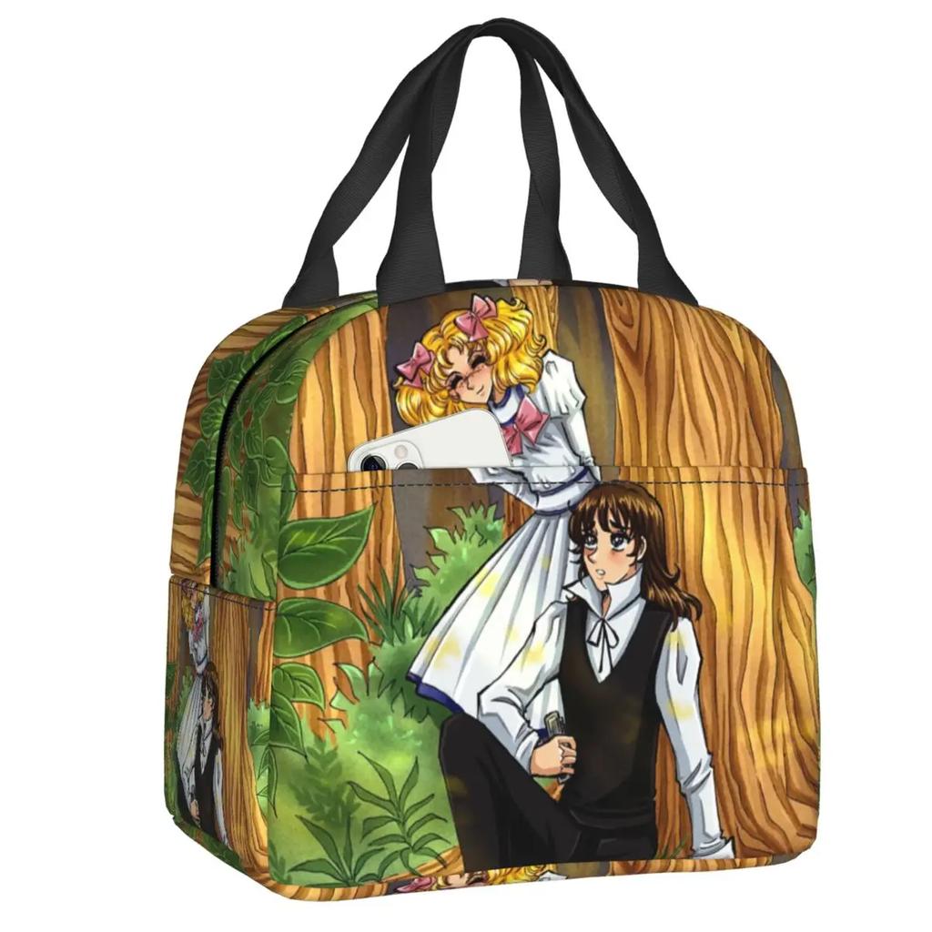 Candy Candy Thermal Insulated Lunch Bags Women Animated Anime Movies Portable Lunch Container School Travel Storage Food Box