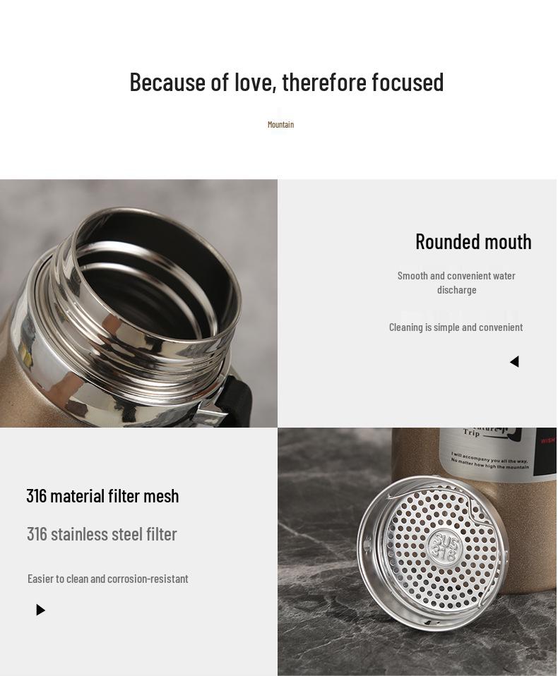 Stainless Steel Thermos Cup - Stylish Outdoor Sports Water Bottle | Portable Travel Gift Cup