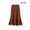 Satin Drape Elastic Waist Midi Skirt - Women's High Waist A-Line for Spring/Summer
