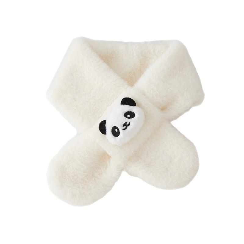 2025 Kids' Soft Thick Cartoon Bear Scarf - Warm Plush Neck Warmer for Autumn & Winter