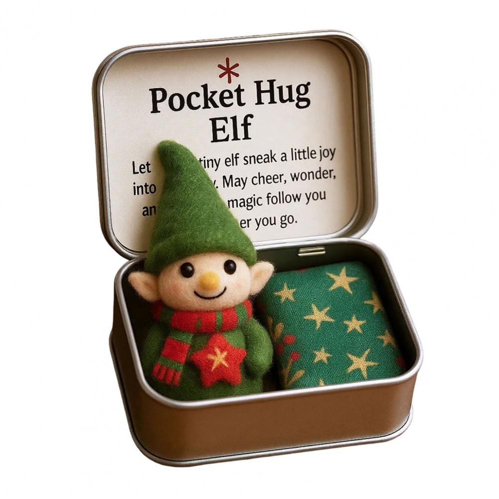 Christmas Pocket Hug Gift Handmade Felt Keepsake In Tin Box With Inspirational Message Card Little Pocket Xmas Stocking Stuffers