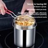 Edelstahl Frittiertopf Ölfilterpfanne Tiefes Topfdesign Bratpfannenset Ausgießnase Hitzebeständiger Griff Frittiertopf Set