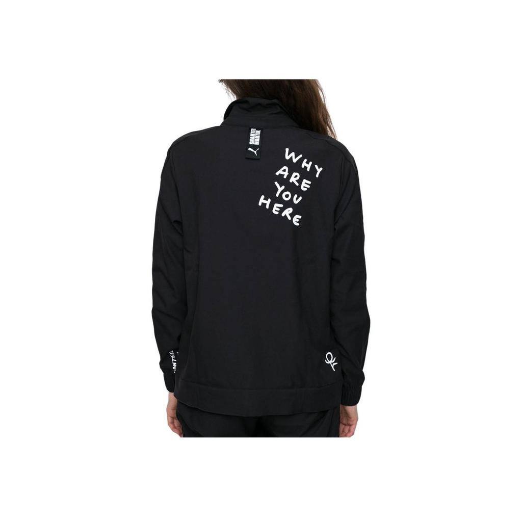 Puma Shantell Martin Fz Loose Fit Logo Pattern Printed Zip Long Sleeve Jacket Women Jacket Black 575473-01