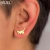 SMJEL Gold Stainless Steel Earrings Geometric Women Cute Leaf Star Footprints Mandala Cactus Earings Jewelry Small Studs Gift