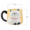 Cartoon 3D Embossed Ceramic Cup Cute Cat Coffee Milk Tea Breakfast Handle Cup Tableware Novelty Gift Home 400ml Mug
