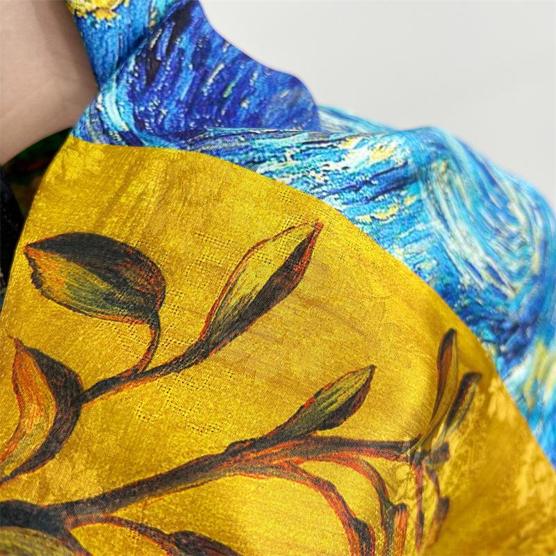 110*110cm oboustranný hedvábný šátek Dámský velkorysý šátek Mulberry Hedvábný šátek