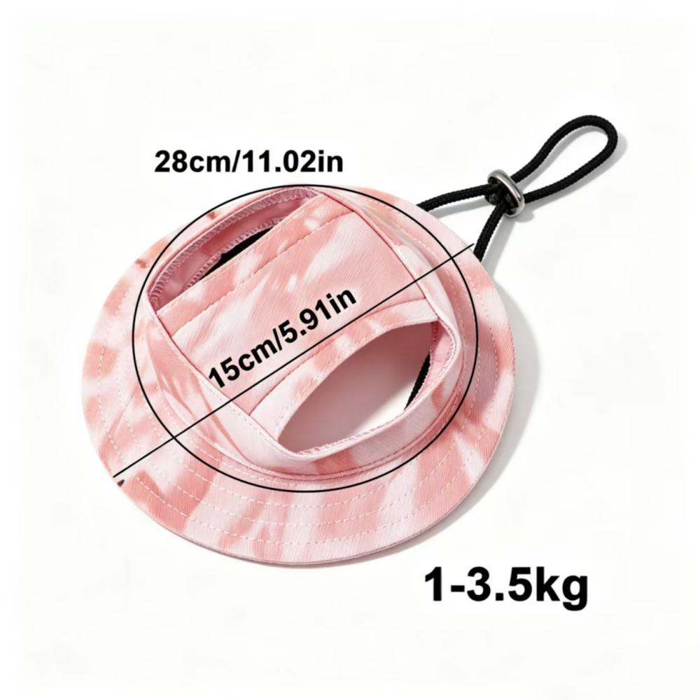 Chapeau de soleil réglable pour animaux de compagnie avec trous pour les oreilles - Chapeau seau respirant pour chiens et chats de petite taille, Protection UV Été Extérieur