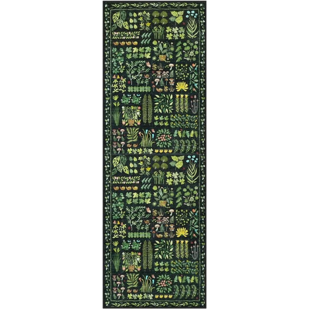 Corridor Carpet Long Runner Rug Green Plant Leaf Carpets Soft Machine Washable Floor Mat Hallway Home Decoration Rugs