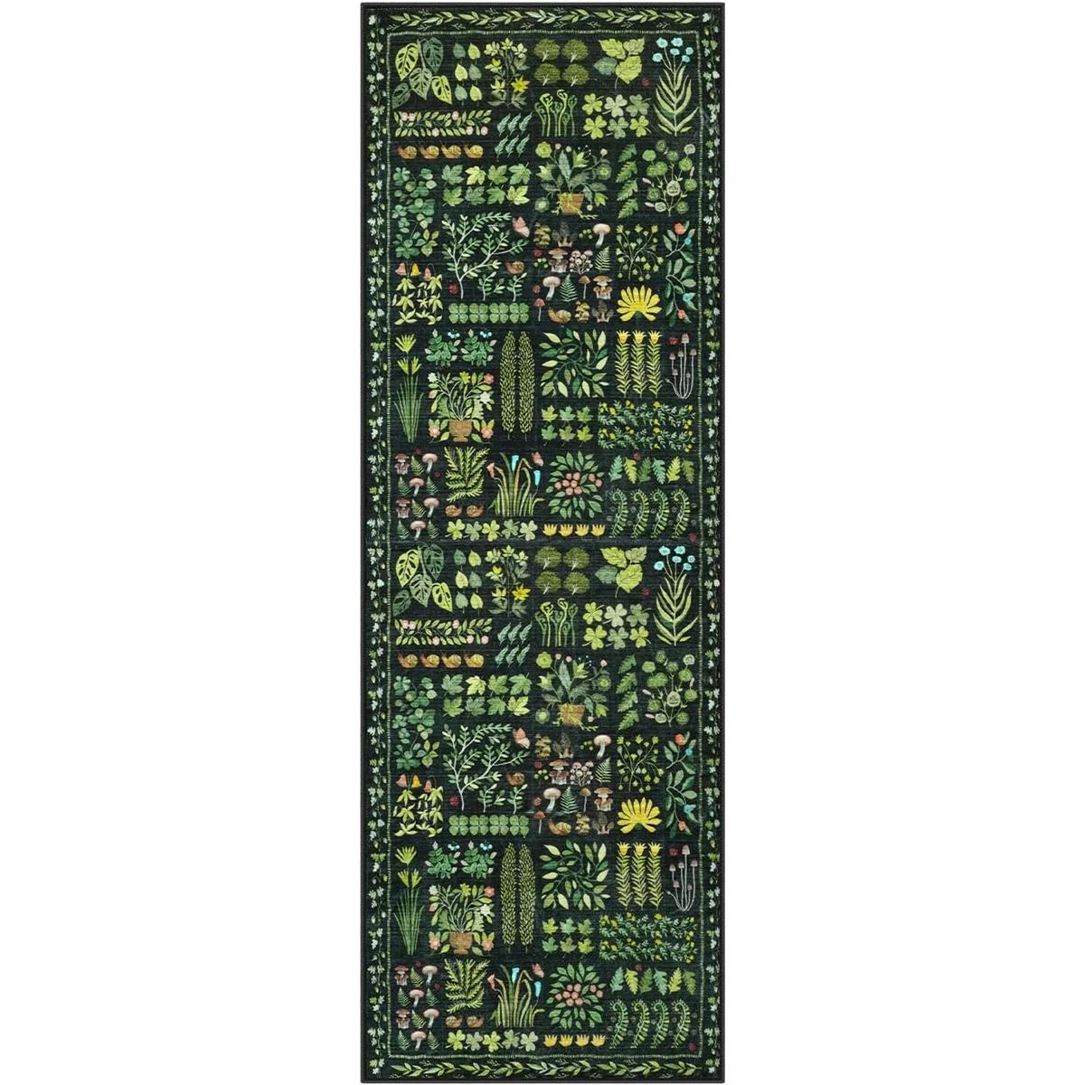 

Ковровое покрытие для коридора, длинный коврик-дорожка, ковры с зелеными листьями растений, мягкий, машинная стирка, напольный коврик, ковры для украшения дома в прихожей 50x160cm