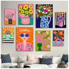 Nordic Posters and Prints for Room Decoration, Wall Photos, Colorful Flower, Rainbow, Cup, Lady Leopard, Canvas Painting