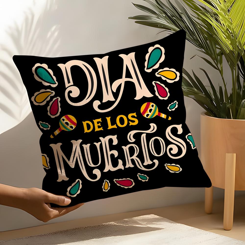 Festival DDia de Muertos  Pillow Case Linen Cushion Covers For Decorative Sofa Home Pillows Case Car Chair Pillows Cases