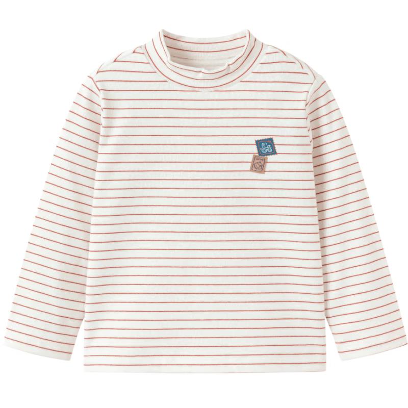 Balabala Boys' Winter Striped Long Sleeve Tee