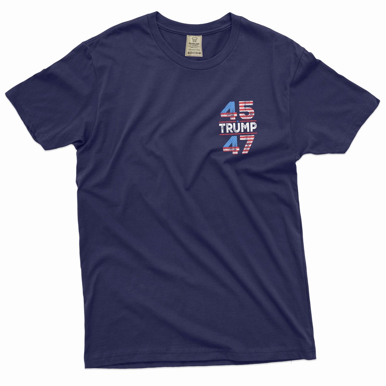 Men s Trump 45 and 47 T-Shirt Mens Womens Tees Top donald trump president support tee shirt S