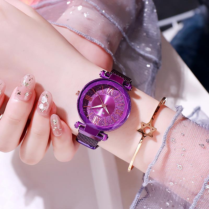 Magnetic Mesh Belt Roman Series Starry Sky Watch Female