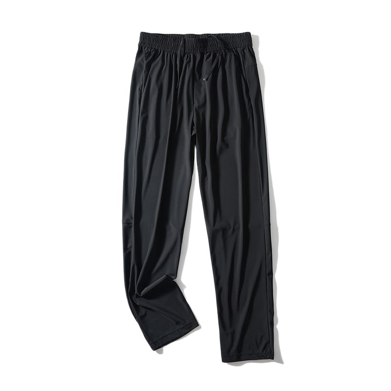 Outdoor Sports Ice Silk Cool Feeling High Elastic Straight Quick-Dry Pants Men s Summer Thin Pants Foreign Trade Men s Casual Trousers Black M