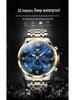 Oulishi Multifunctional Men's Waterproof Quartz Watch with Steel Band