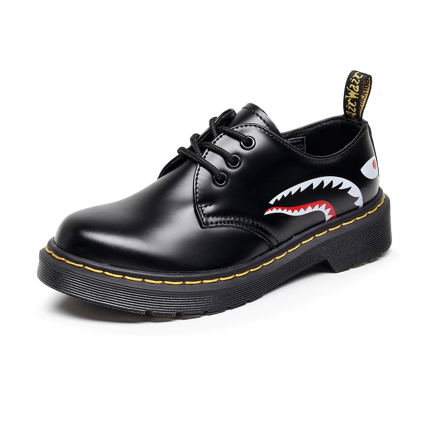 

Large size thick sole hole small leather shoes women s low top, mirror round head patent leather student muffin bottom short boots 35 чёрный