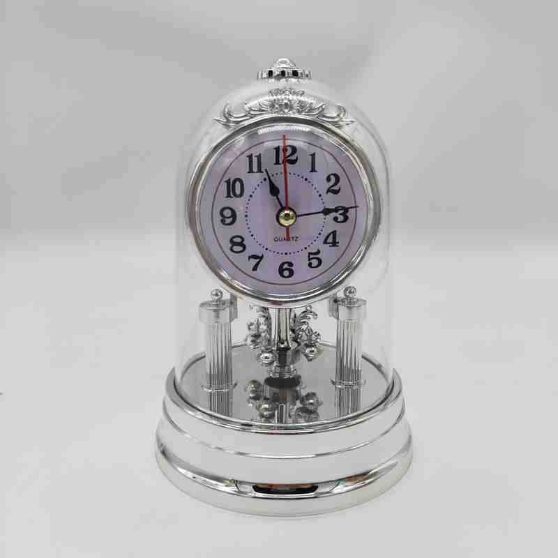

Classic Clock Vintage European Style Desk Antique Clock With Pendulum And Chime серебряный