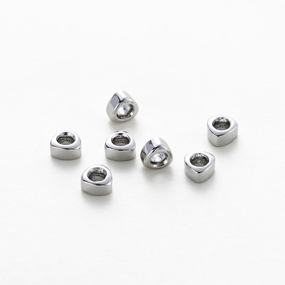 30/50pcs 14K 18K Gold Color Plated Brass Hole 1.5mm Triangle Beads Spacer Beads Bracelet Diy Jewelry Accessories