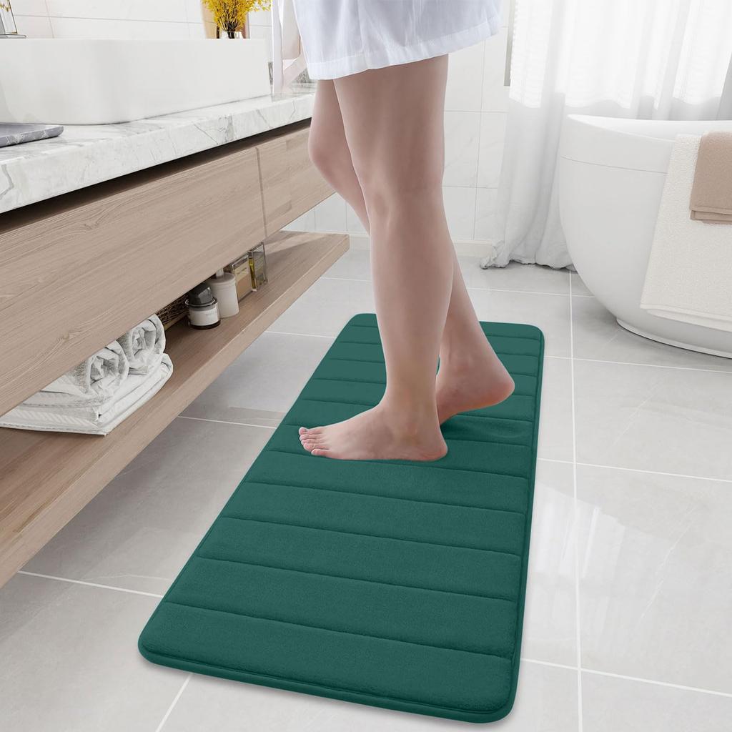Olanly Soft Memory Foam Bathroom Bath Mat Absorbent Non-Slip Bath Mat Washable Comfortable Bath Mat Easy to Dry For Bathroom Rug