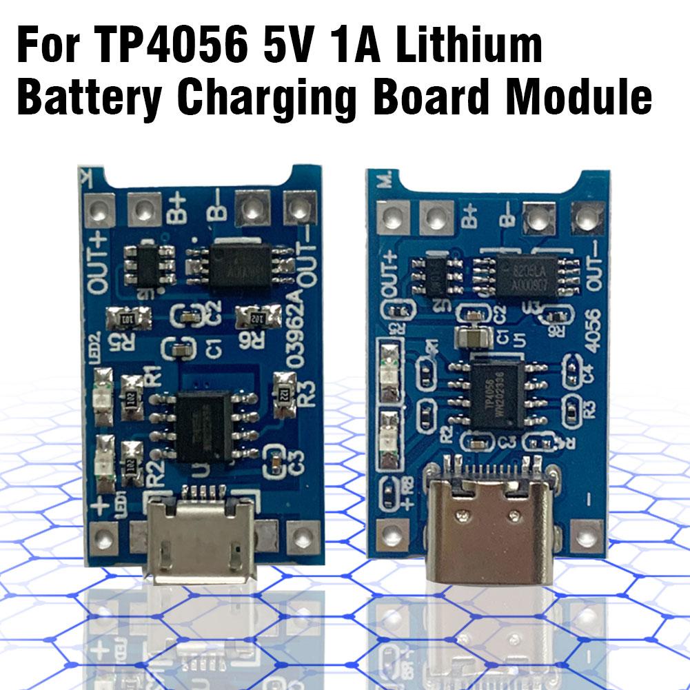 10 Stück 5V 1A Typ-C/MICRO 18650 für TP4056 Lithium-Batterieladegerät-Modul mit Schutz Dual-Funktionen Ladeplatine