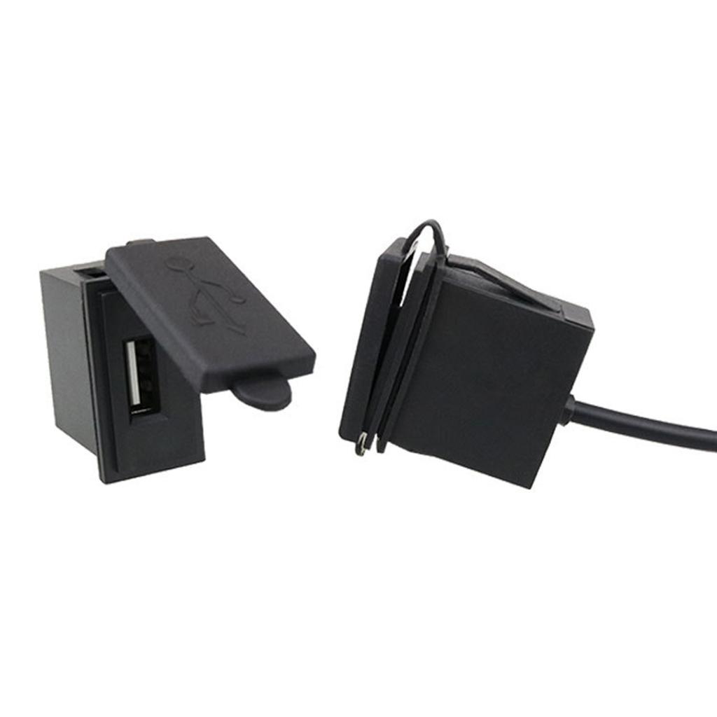 Billader 12/24V Stikkontakt 2.4A Adapter Enkel USB Firkantet Form Vanntett Strømadapter Bryter For Bil Sikkerhetsbeskyttelse