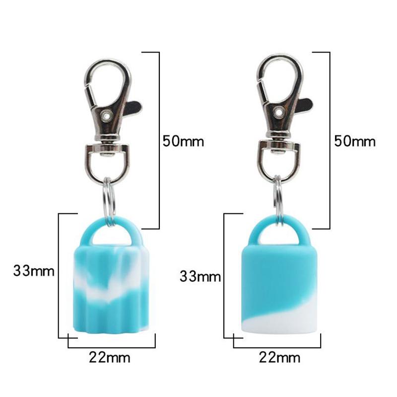 High Quality Practical Silicone Keychain Cap Portable Durable Holder Keychain Compatible For Lip Balm Lipstick Storage Cap
