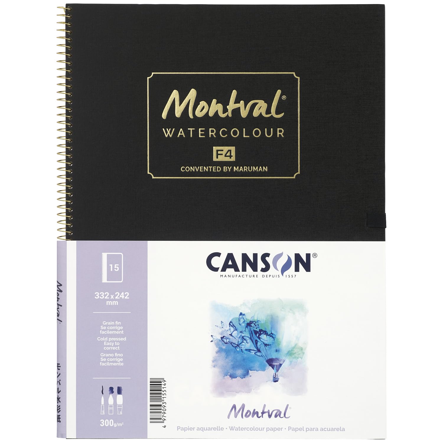 

Canson Montval Watercolor Sketchbook, Acid-Free, F4 Size, 15 Sheets, C14A