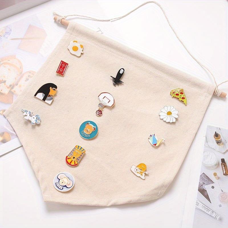 1 Stück Leinwand-Wandbehang, Anstecknadel-Aufbewahrungsfahne, leeres Banner, Wanddekorationsfahne für Zuhause, Wohnzimmer, Bar, Restaurant, Wandaufbewahrung